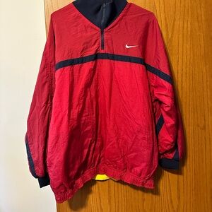 Vintage Nike Reversible Quarter Zip Windbreaker Red/Blue + Yellow/Blue